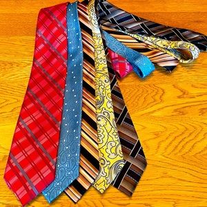 Five adult neck ties.